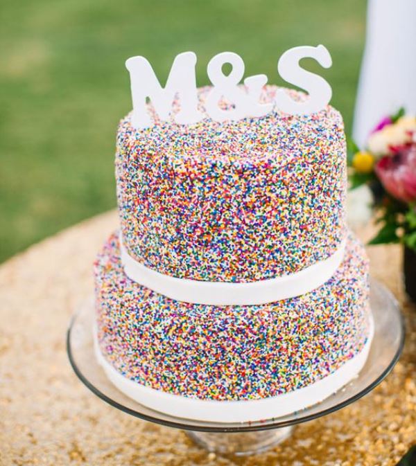  ウェディングケーキに幸せをひとふり☆カラフルでおしゃれな“スプリンクルケーキ”って知ってる？　で紹介している画像